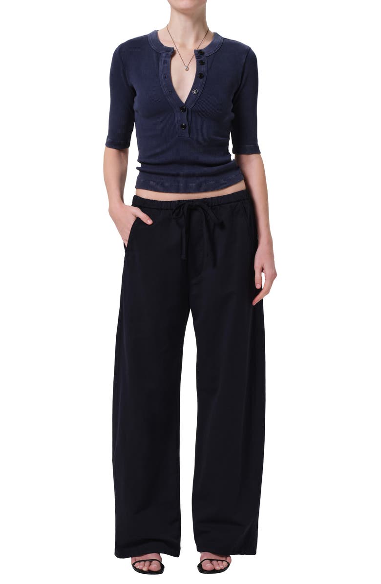 Citizens of Humanity Nali Mineral Wash Elbow Sleeve Henley, Alternate, color, Mineral Navy