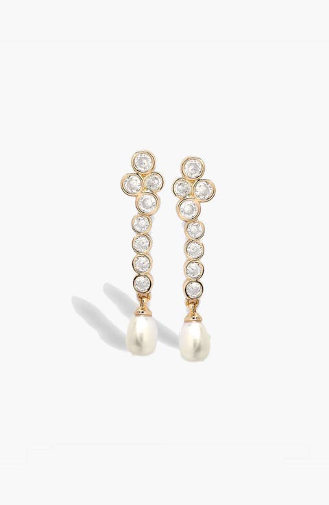 Drop Averi Crystal Earrings in Gold