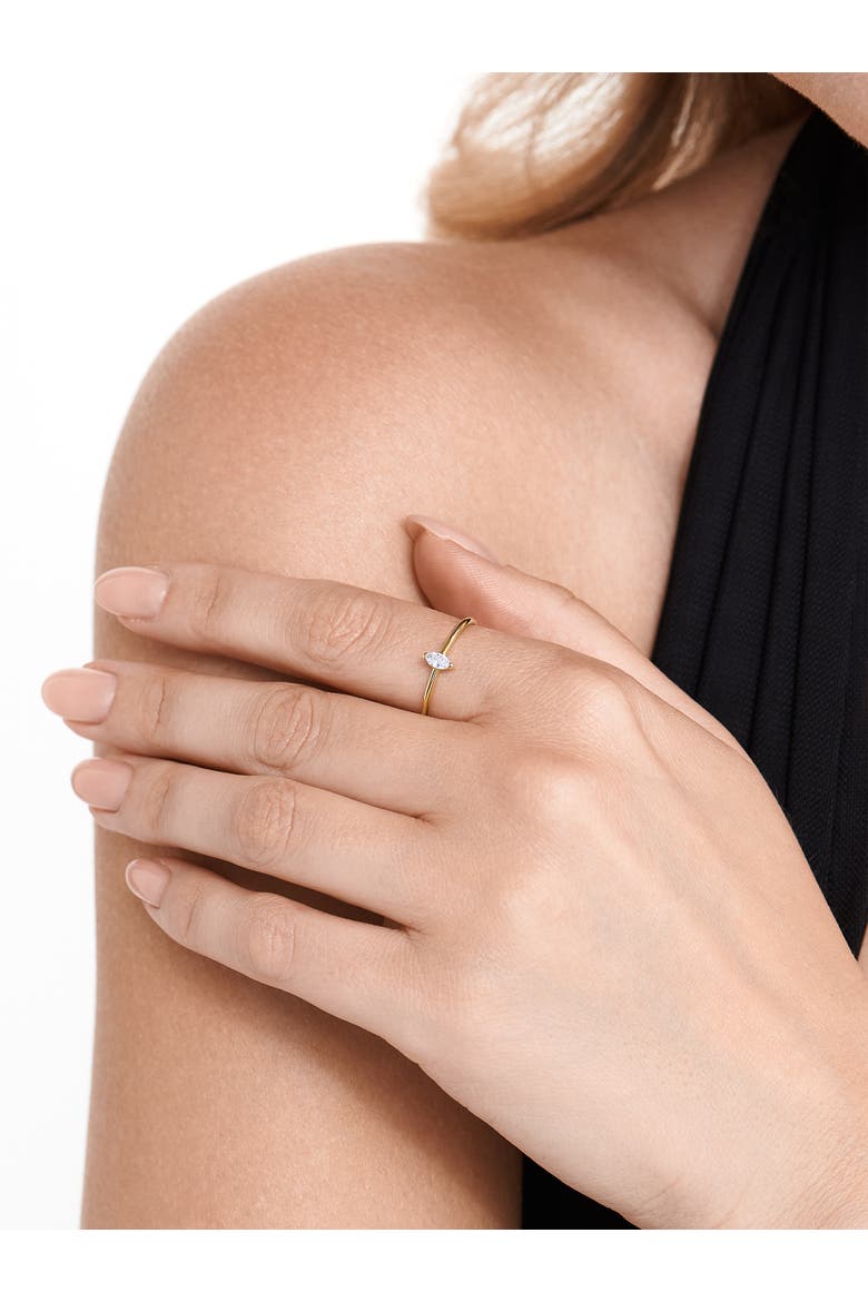 Marquise Lab Grown Diamond Solitaire Ring in 14K Gold, Alternate, color, Yellow Gold