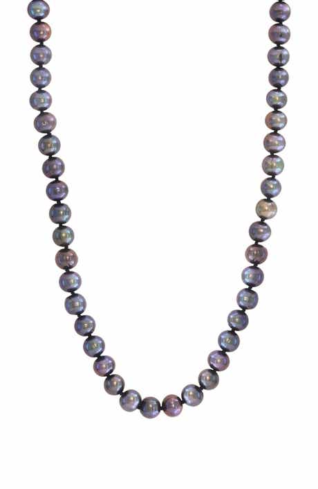 Black Freshwater Pearl Strand Necklace