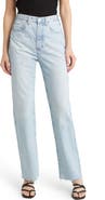 AG Clove Rework High Waist Raw Edge Relaxed Straight Leg Jeans