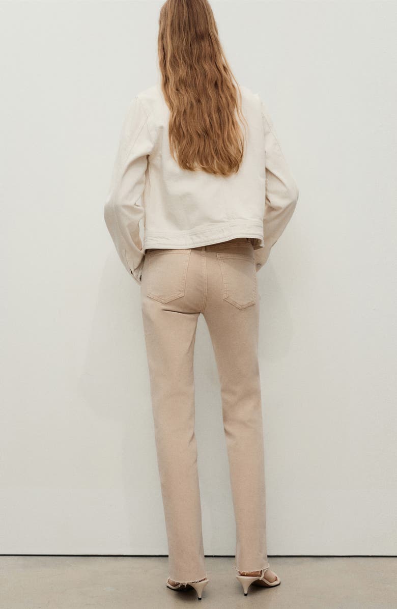 MANGO Sienna Raw Hem Crop Flare Jeans, Alternate, color, Sand