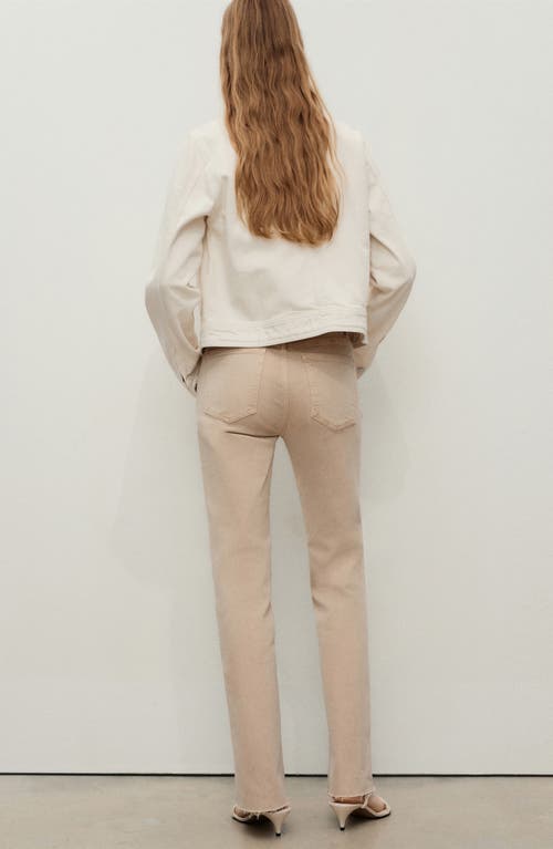 Mango Sienna Raw Hem Crop Flare Jeans In Neutral