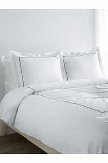 MELANGE HOME Marrow Stripe Cotton Percale Duvet Set