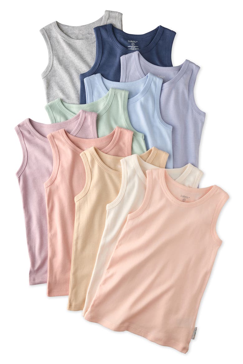 Kids' Malone Assorted 10-Pack Organic Muscle Tanks, Main, color, SORBET FROST RAINBOW
