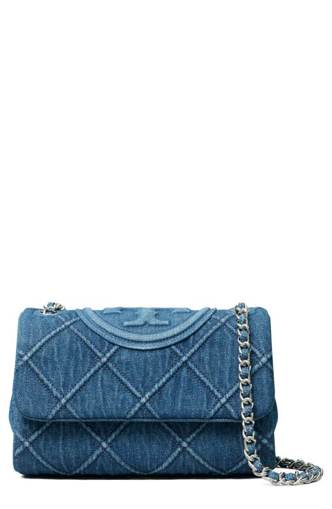 Small Fleming Soft Denim Convertible Shoulder Bag