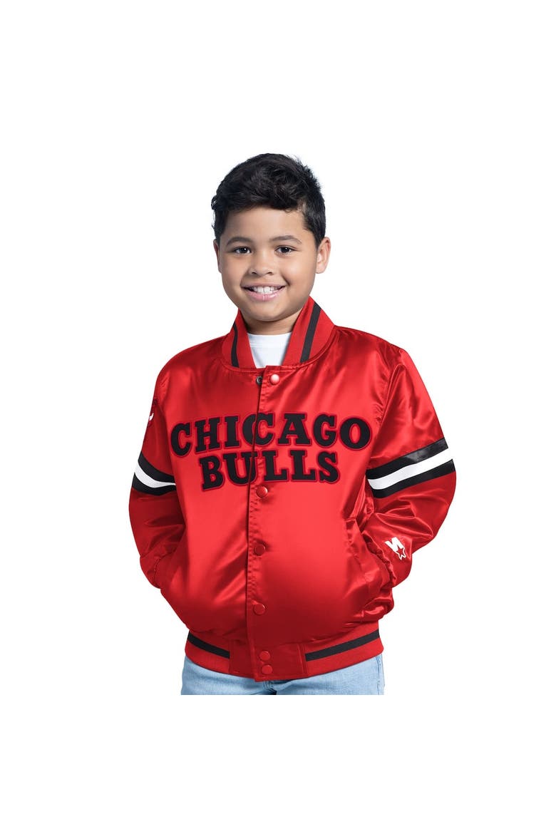 Youth Red Chicago Bulls Scrimmage Full-Snap Varsity Jacket, Alternate, color, Red