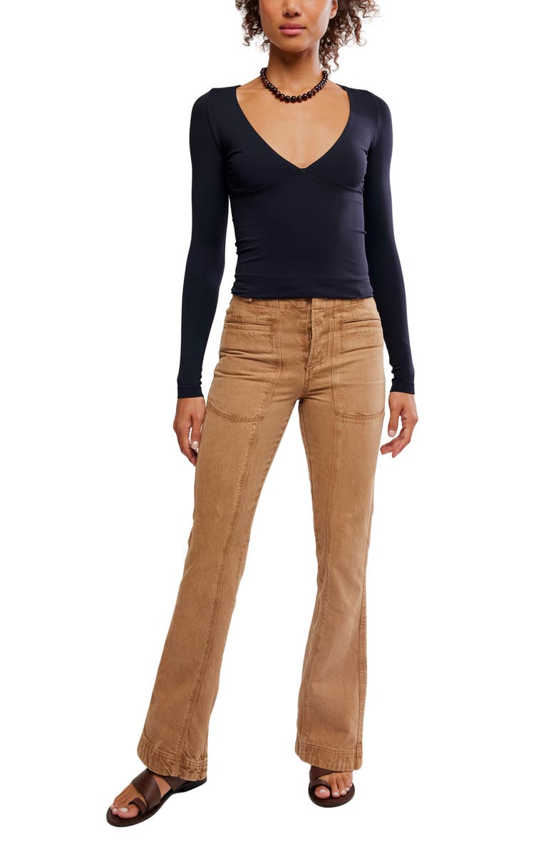 Free People Round Two Top, Alternate, color, Black