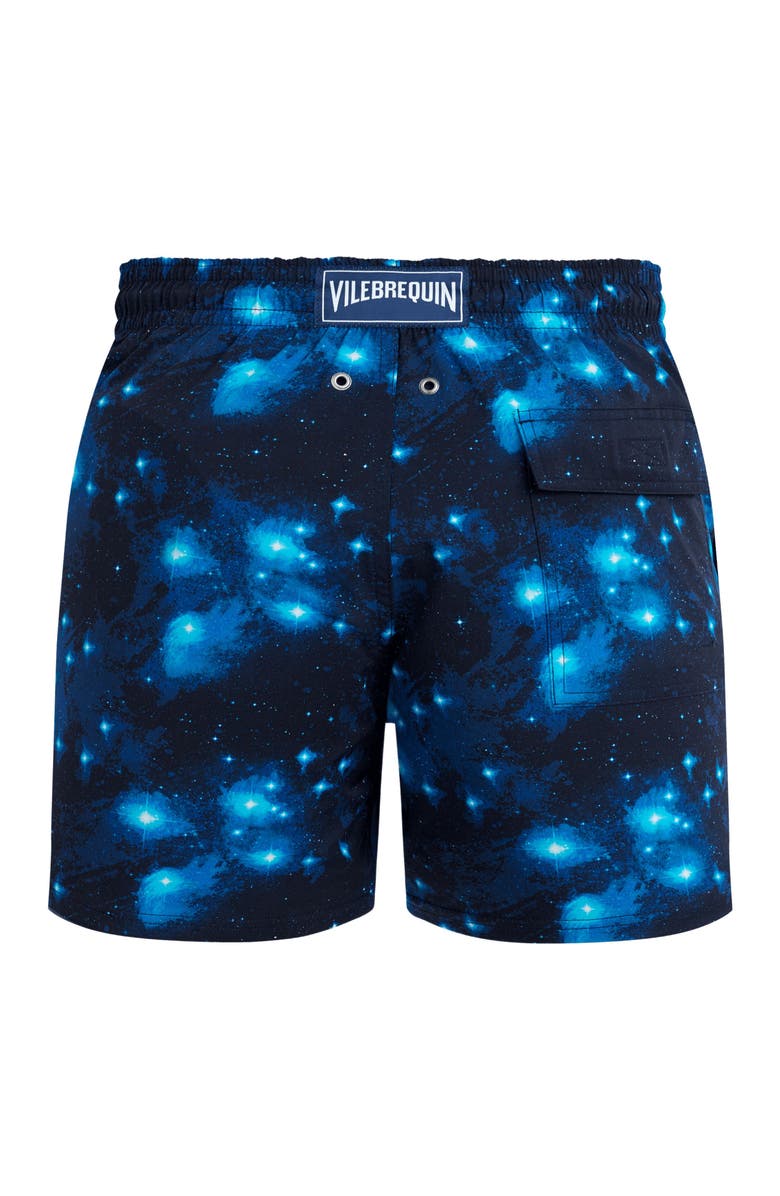 Vilebrequin Stretch Short Swim Trunks Pearl, Alternate, color, Navy