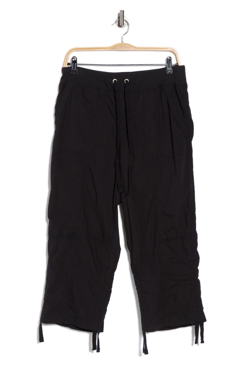 Peached Poplin Convertible Utility Pants, Alternate, color, BLACK