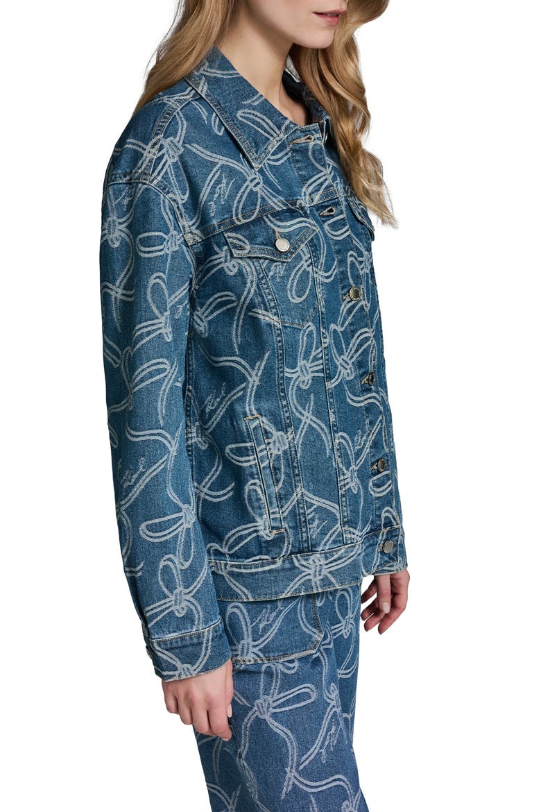 Bow Denim Jacket, Alternate, color, MEDIUM INDIGO