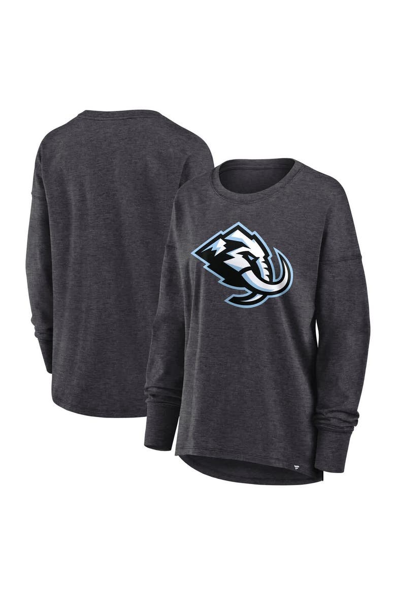 Women's Fanatics  Heather Charcoal Utah Mammoth Primary Logo Legacy Long Sleeve T-Shirt, Alternate, color, Heather Charcoal