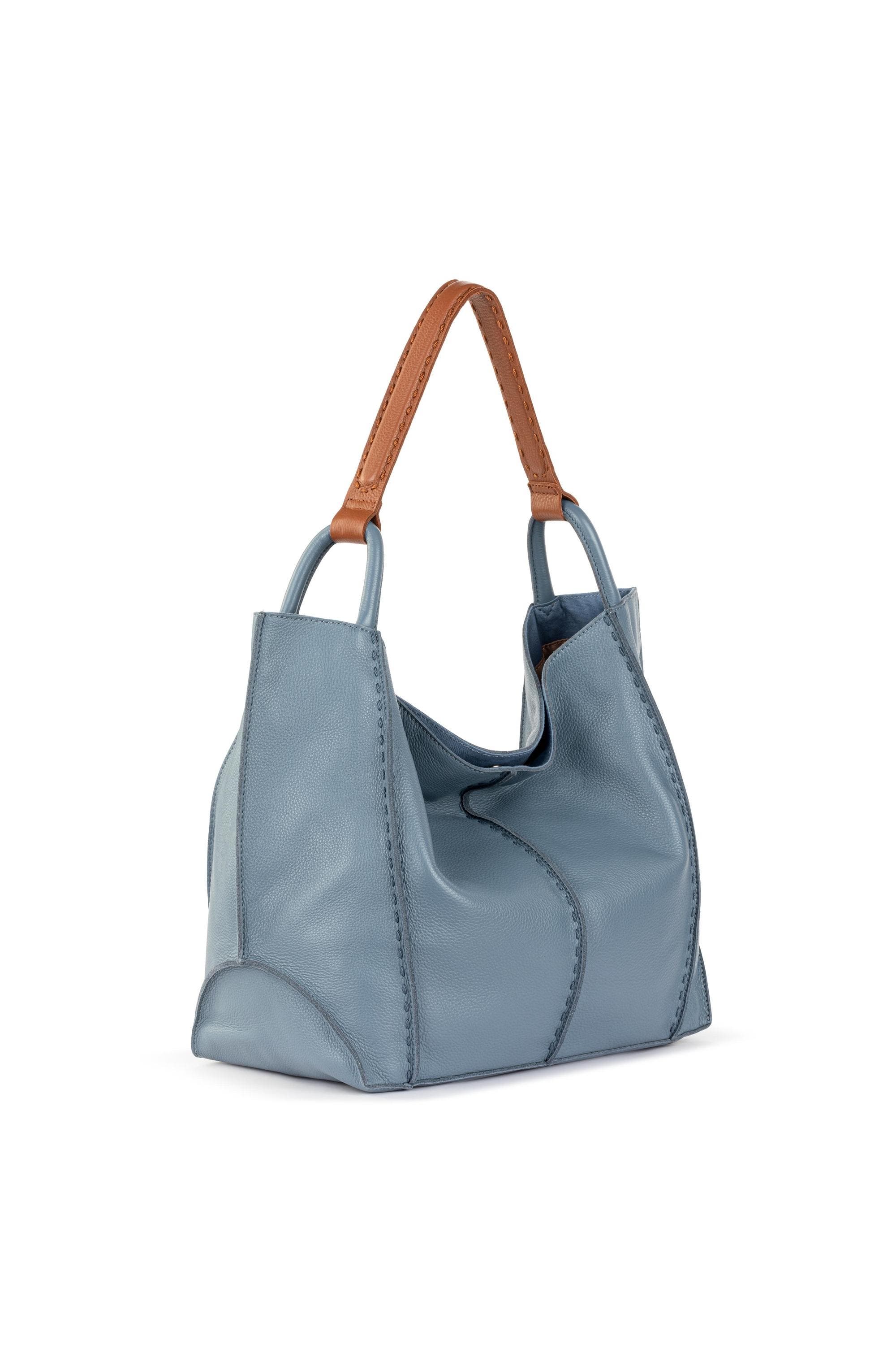 Los Feliz Large Tote Leather Bag, Alternate, color, Maritime