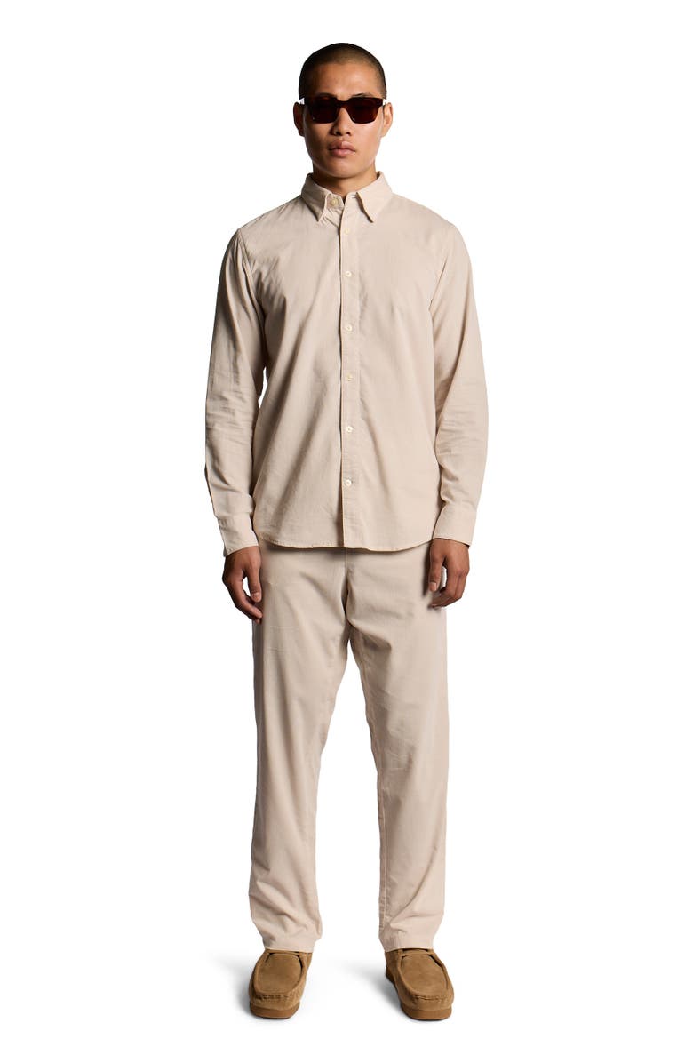 Lyle & Scott Long Sleeve Micro Corduroy Shirt, Main, color, Putty
