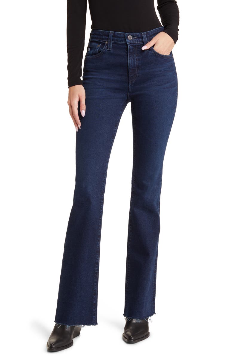 AG Farrah Raw Hem Mid Waist Bootcut Jeans, Main, color, 