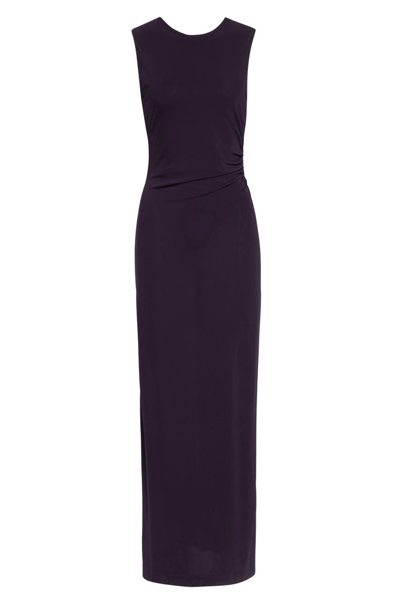 Emporio Armani Fitted Jersey Maxi Dress, Alternate, color, Blackberry