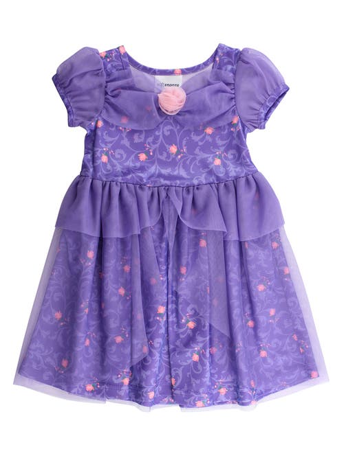 Rufflebutts Babies' Princess Dress-up Puff Sleeve Nightgown In Purple