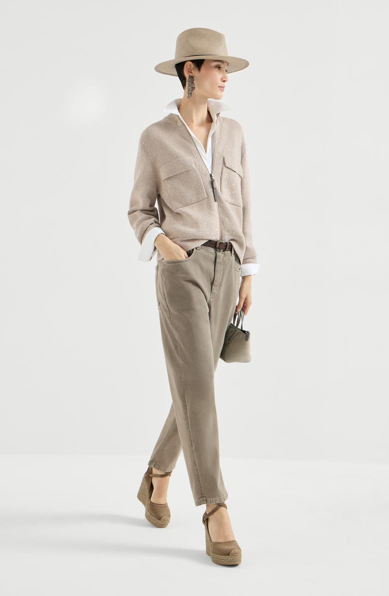 Brunello Cucinelli Baggy Tapered trousers, Alternate, color, Military