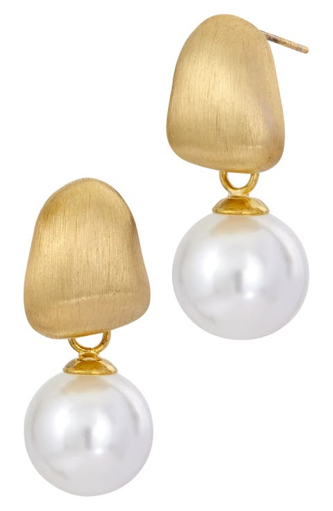 Brushed Mother-of-Pearl Drop Earrings