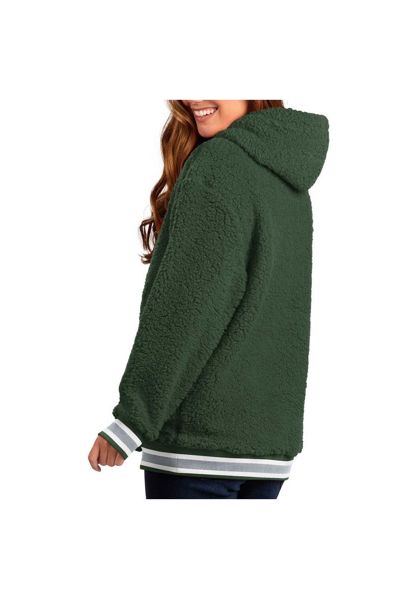 Women's G-III 4Her by Carl Banks Green Michigan State Spartans Game Over Sherpa Pullover Hoodie, Alternate, color, Green