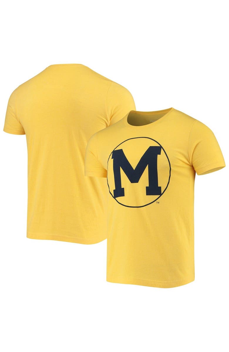 HOMEFIELD Men's Homefield Heathered Maize Michigan Wolverines Vintage Block M T-Shirt, Alternate, color,