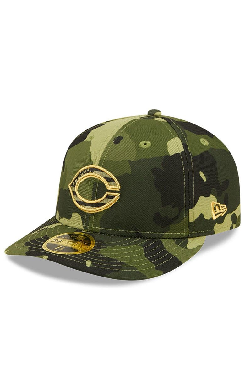 New Era Men's New Era Camo Cincinnati Reds 2022 Armed Forces Day On-Field Low Profile 59FIFTY, Alternate, color, 