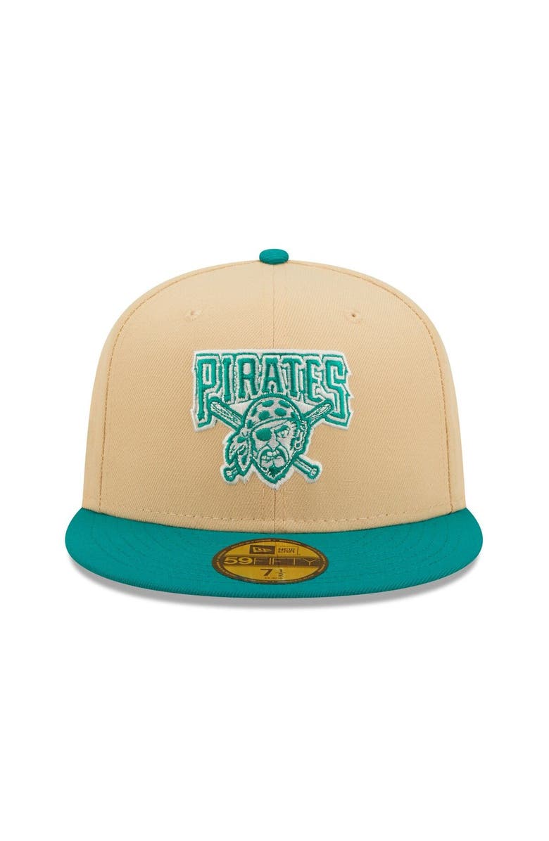 New Era Men's New Era Natural/Teal Pittsburgh Pirates Mango Forest 59FIFTY fitted hat, Alternate, color, Natural