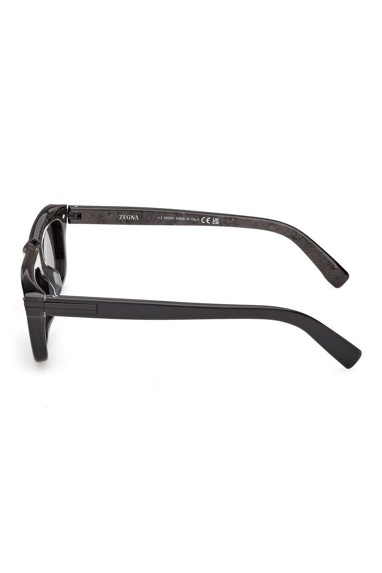 55mm Round Sunglasses, Alternate, color, BLACK AND GREY MARBLE / SMOKE