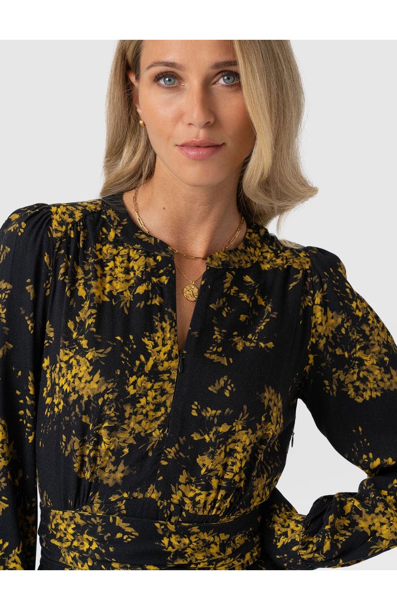 Saint + Sofia Adaline Zip Up Dress, Alternate, color, Yellow Mimosa