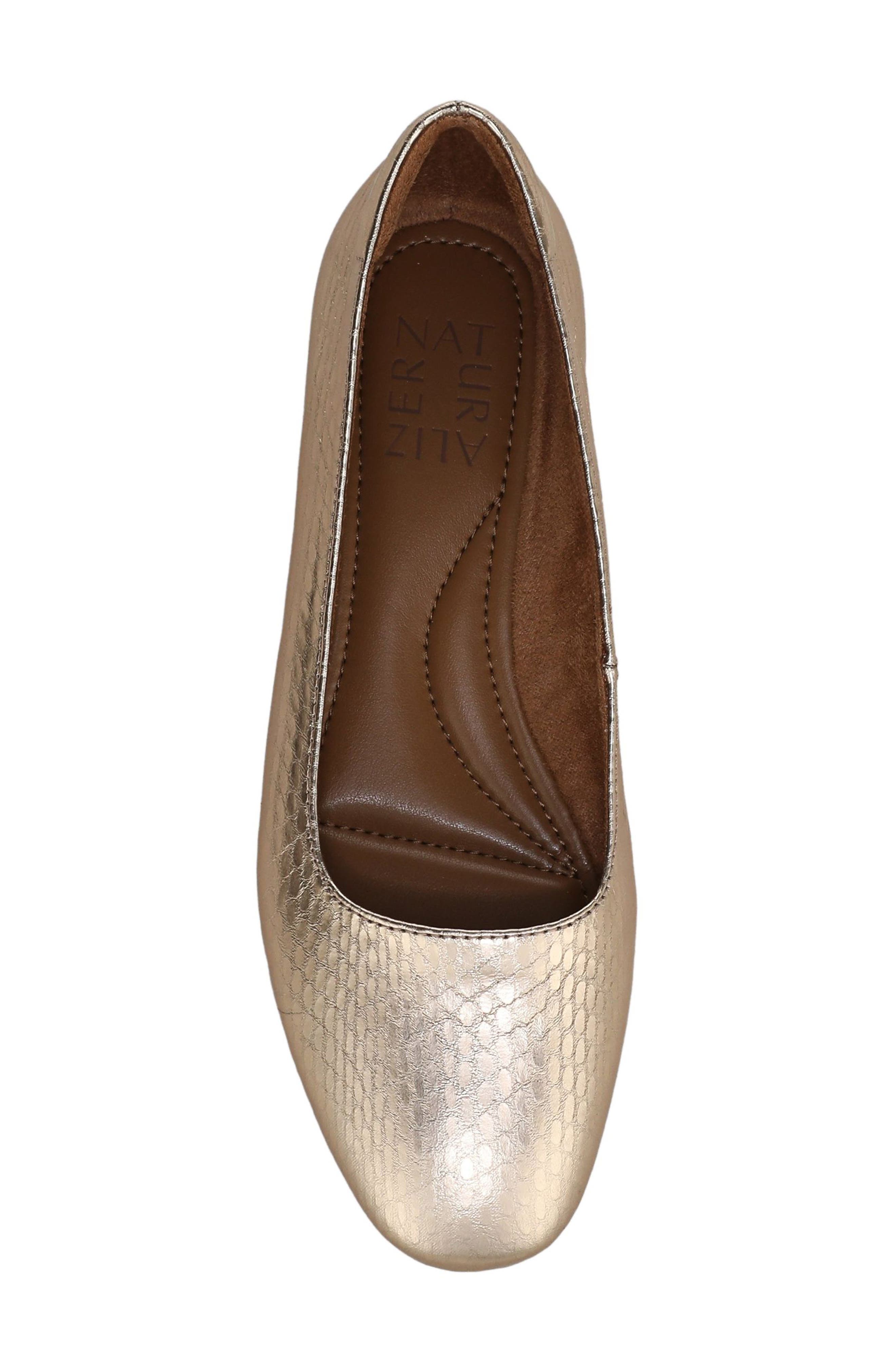Naturalizer Kelley Ballet Flat, Alternate, color, Light Champagne Faux Leather