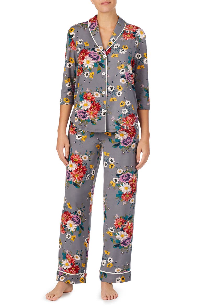 Room Service Cozy Cool Pajamas (Nordstrom Exclusive), Main, color, GREY MULTI FLORAL