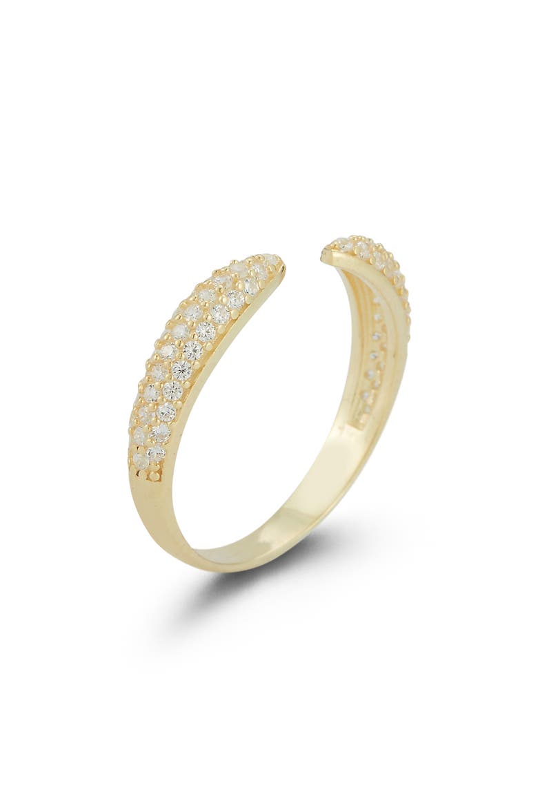 Cubic Zirconia Claw Split Shank Ring, Main, color, GOLD