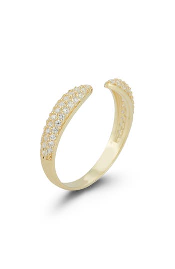 Glaze Jewelry Cubic Zirconia Claw Split Shank Ring In Gold