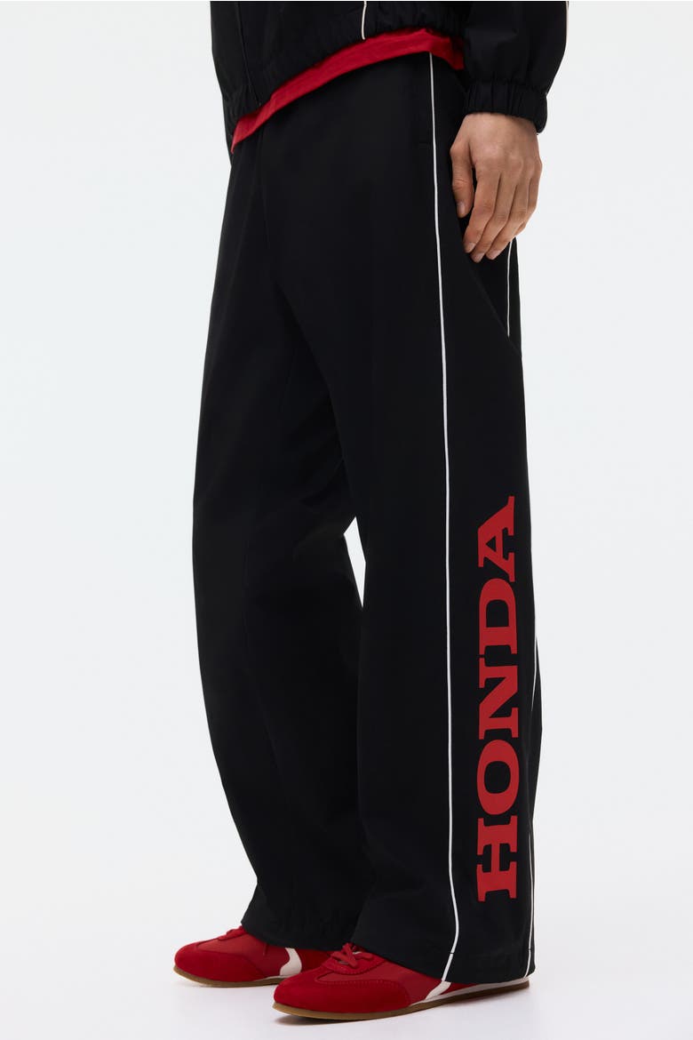 Relaxed Fit Printed Track Pants, Alternate, color, Black/Honda