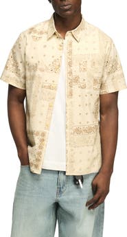Lucky Brand San Gabriel Short Sleeve Cotton Button-Up Shirt