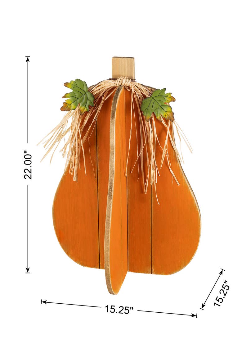 Fall Wood Interlocking Pumpkin Porch Decor, Alternate, color, Orange