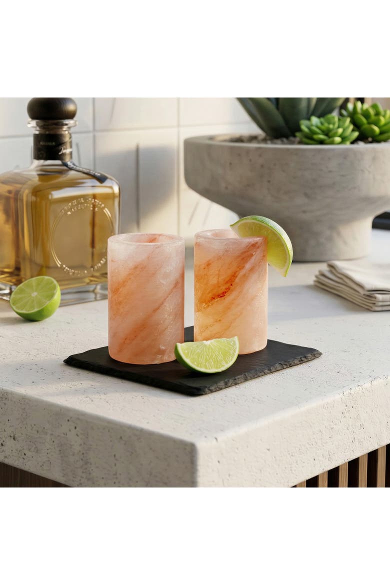 Himalayan Salt Tequila Shot Glasses, Set of 4, 1.5 oz Each, Alternate, color, Pink