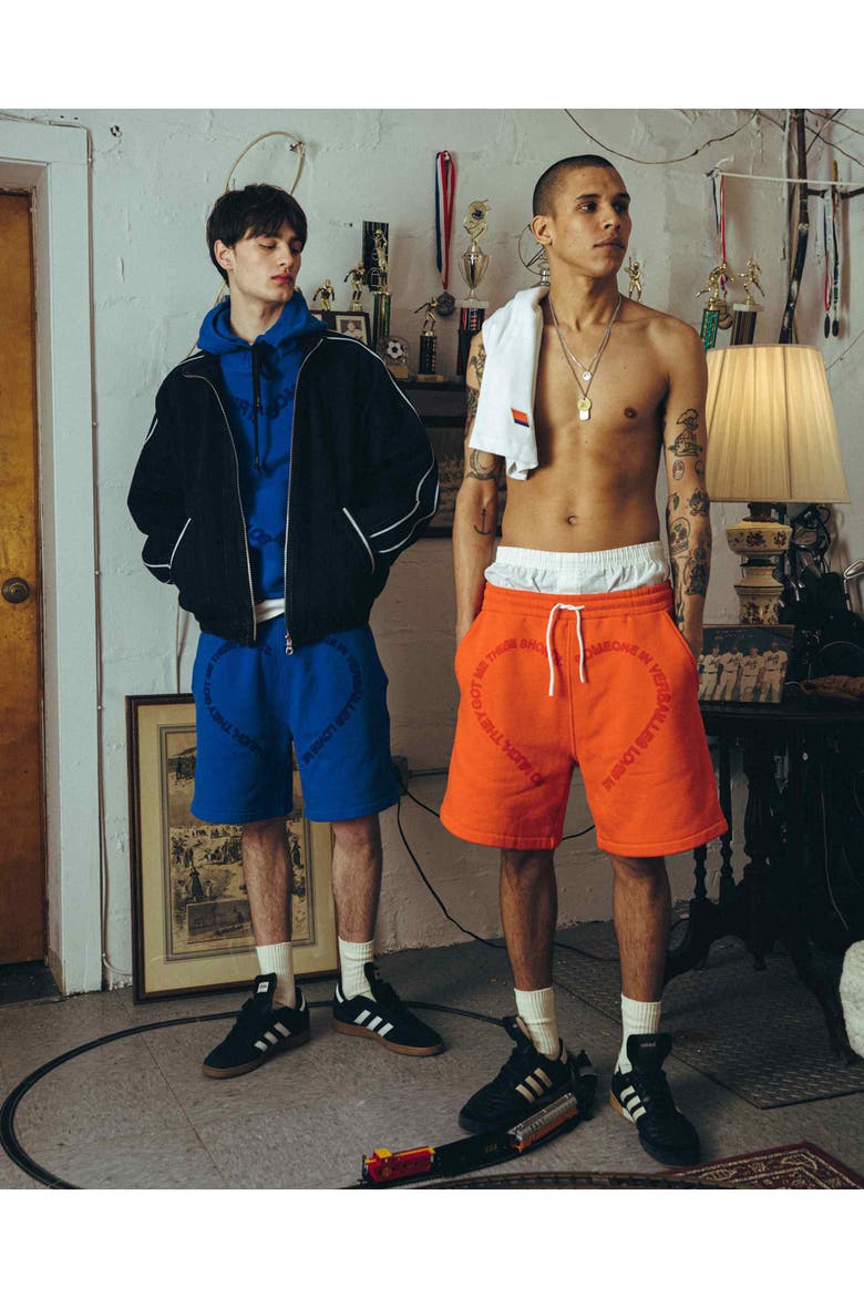 HK Versailles Hearts Sweat Shorts, Alternate, color, Forget Me Not Blue