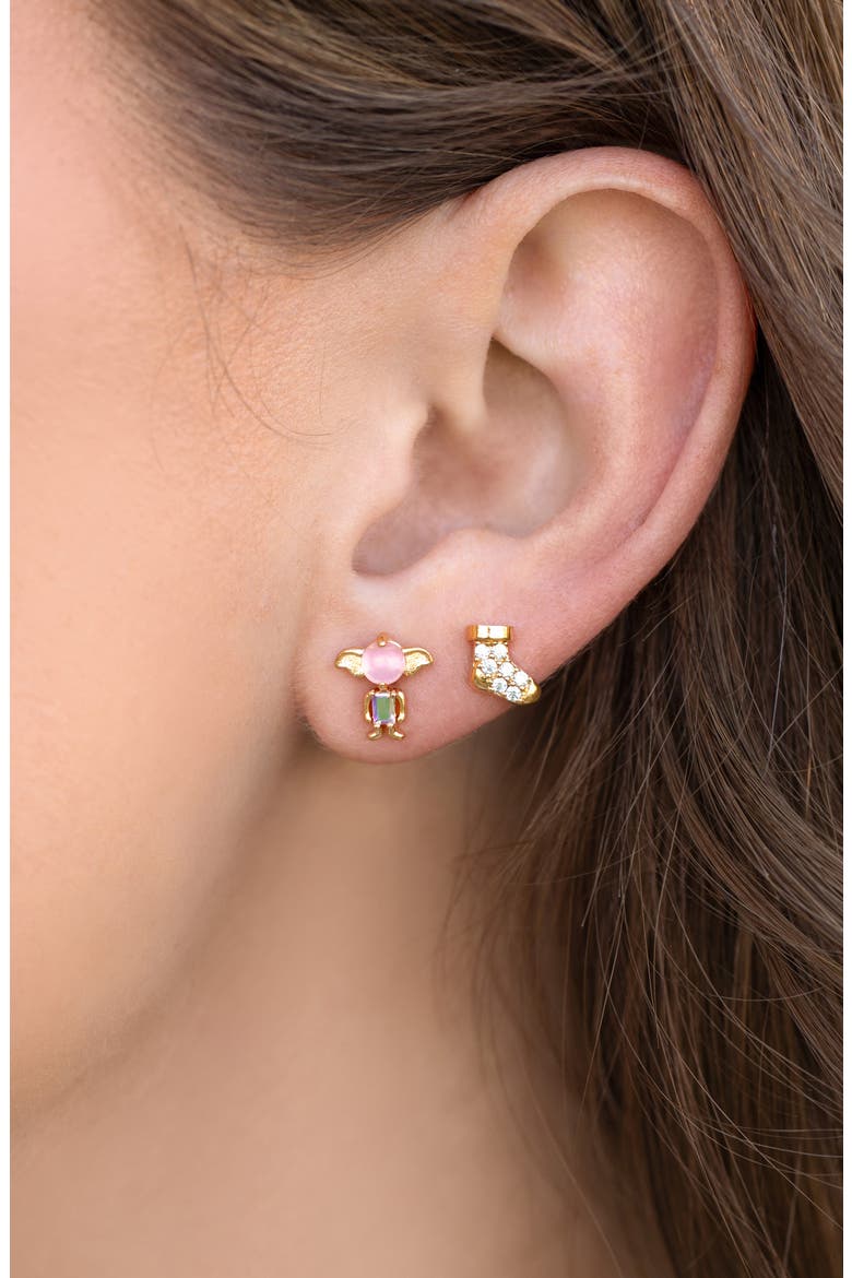 Harry Potter™ Dobby is a Free Elf Mismatched Stud Earrings, Alternate, color, GOLD