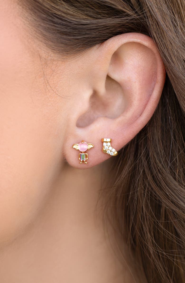 Girls Crew Harry Potter<sup
™</sup
 Dobby is a Free Elf Mismatched Stud Earrings, Alternate, color, Gold