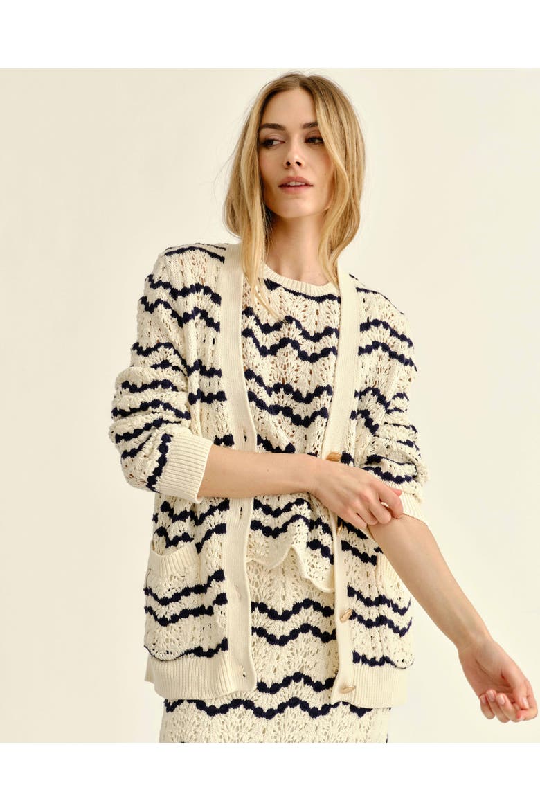 Hadwen Pointelle Cardigan, Alternate, color, Blue
