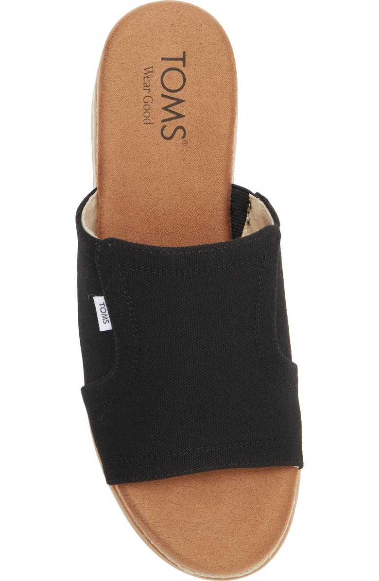 TOMS Naia Platform Wedge Espadrille Slide Sandal, Alternate, color, Black