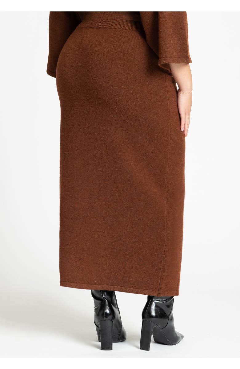 ELOQUII Sweater Maxi Skirt, Alternate, color, Downtown Brown