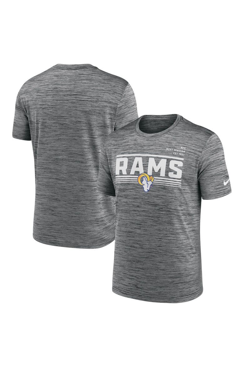 Men's Nike Gray Los Angeles Rams Yardline Velocity Performance T-Shirt, Main, color, Gray