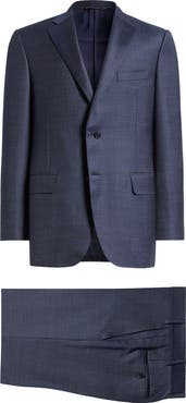 Canali Siena Regular Fit Denim Effect Wool Suit