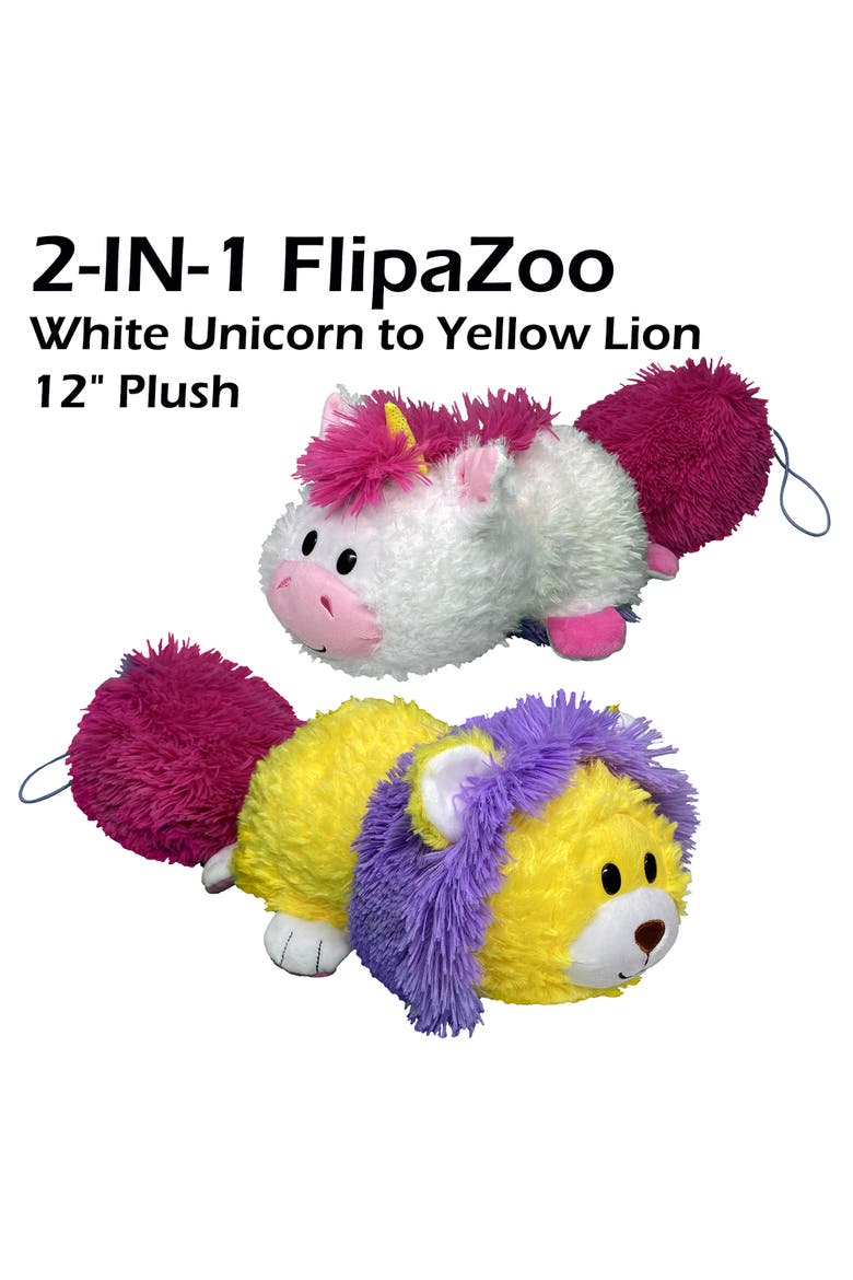 Magic Tails White Unicorn To Yellow Lion 2 In 1 Animal Plush, Alternate, color, Multicolored