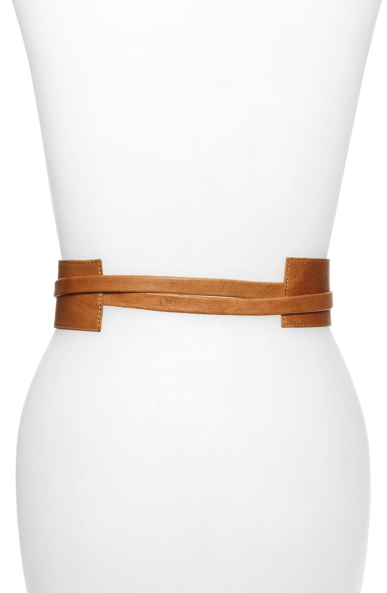 Raina Bronco Leather Wrap Belt, Alternate, color,