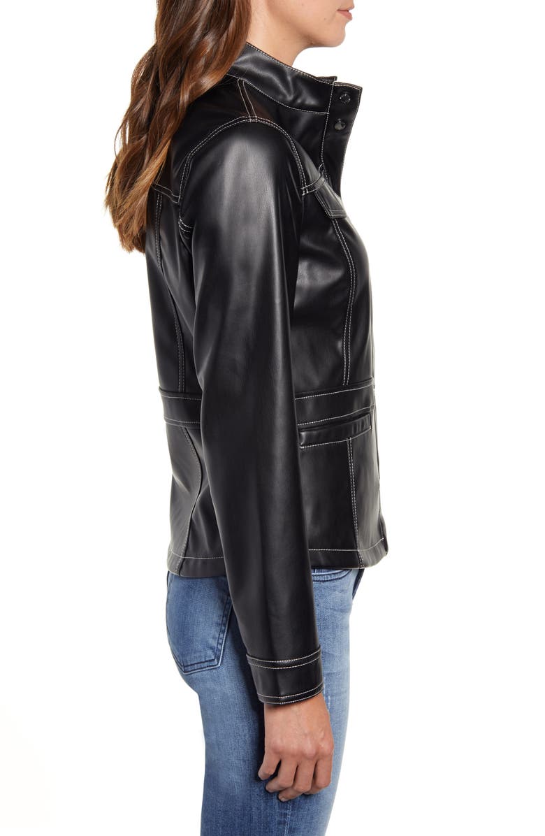 Sam Edelman Faux Leather Shirt Jacket, Alternate, color,