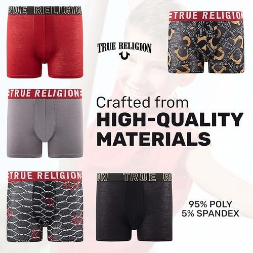 True Religion Boxer Briefs Pack Of 5 In Brown
