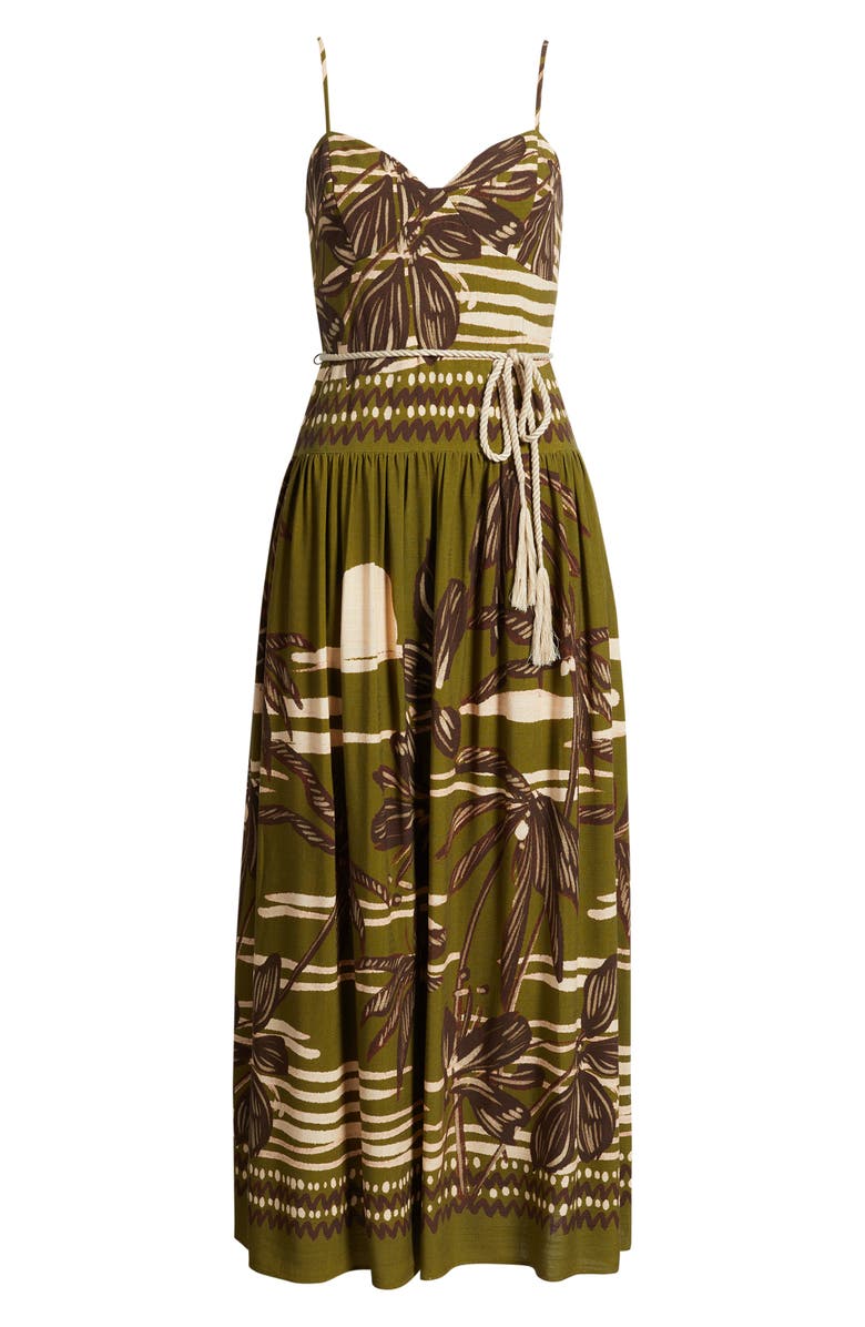 Julia Jordan Floral Embroidery Sleeveless Midi Dress, Alternate, color, Green Multi
